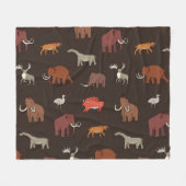 Mammoth Ära: prähistorisches, thematisches Muster. Fleecedecke (Vorderseite (Horizontal))