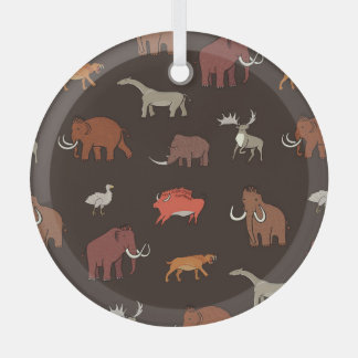 Mammoth Ära: prähistorisches, thematisches Muster. Ornament Aus Glas