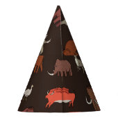 Mammoth Ära: prähistorisches, thematisches Muster. Partyhütchen (Rückseite)