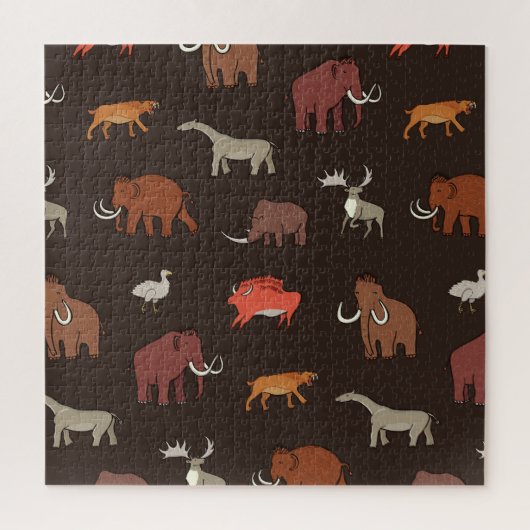 Mammoth Ära: prähistorisches, thematisches Muster. Puzzle (Vertikal)