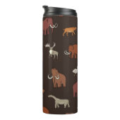 Mammoth Ära: prähistorisches, thematisches Muster. Thermosbecher (Nach rechts gedreht)