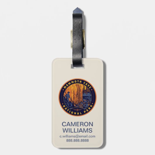 Mammoth Cave National Park Gepäckanhänger (Rückseite vertikal)