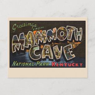 Mammoth Cave National Park, Kentucky Vintage Linen Postkarte