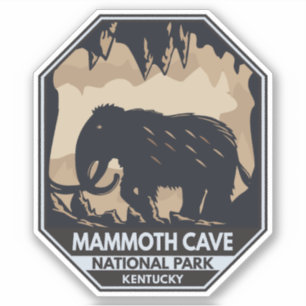 Mammoth Cave National Park Wooly Mammoth Emblem Aufkleber