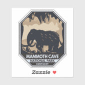 Mammoth Cave National Park Wooly Mammoth Emblem Aufkleber (Blatt)