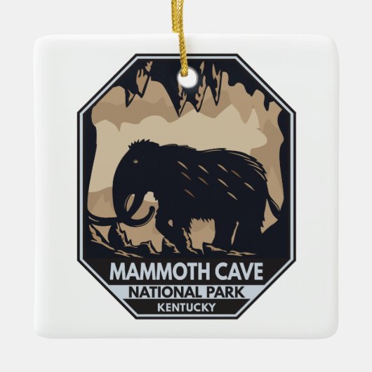 Mammoth Cave National Park Wooly Mammoth Emblem Keramikornament (Vorderseite)