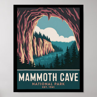 Mammoth Cave Nationalpark Vintage Camping Wandern Poster