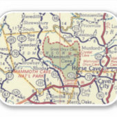 Mammoth Cave NP Vintag Map Aufkleber (Vorderseite)
