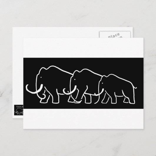 Mammoth Family Postcard Postkarte (Vorne/Hinten)