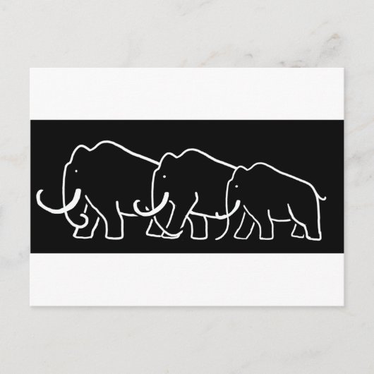 Mammoth Family Postcard Postkarte (Vorderseite)