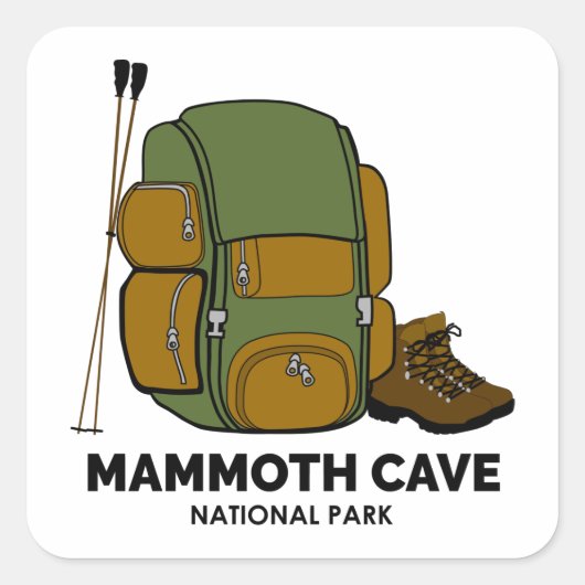 Mammoth Höhle National Park Backpack Quadratischer Aufkleber (Vorderseite)