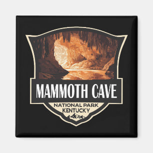 Mammoth Höhle Nationalpark Illustration Retro Art Magnet