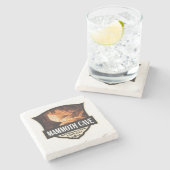 Mammoth Höhle Nationalpark Illustration Retro Art Steinuntersetzer (Seitenansicht)