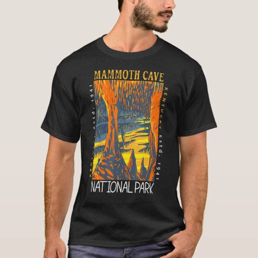 Mammoth Höhle Nationalpark Kentucky Distressed Vin T-Shirt (Vorderseite)