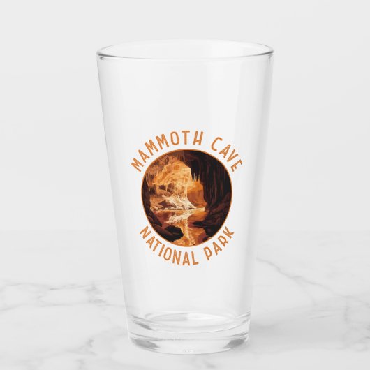Mammoth Höhle Nationalpark Retro Distressed Circle Glas (Vorderseite)