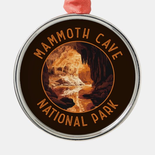 Mammoth Höhle Nationalpark Retro Distressed Circle Ornament Aus Metall (Vorne)