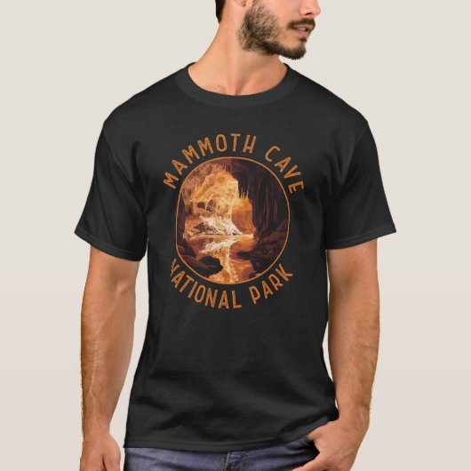 Mammoth Höhle Nationalpark Retro Distressed Circle T-Shirt (Vorderseite)