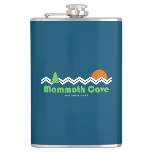 Mammoth Höhle Nationalpark Retro Flachmann (Vorderseite)