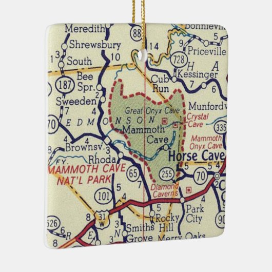 Mammoth Höhle Vintag Karte Keramikornament (Rechts)
