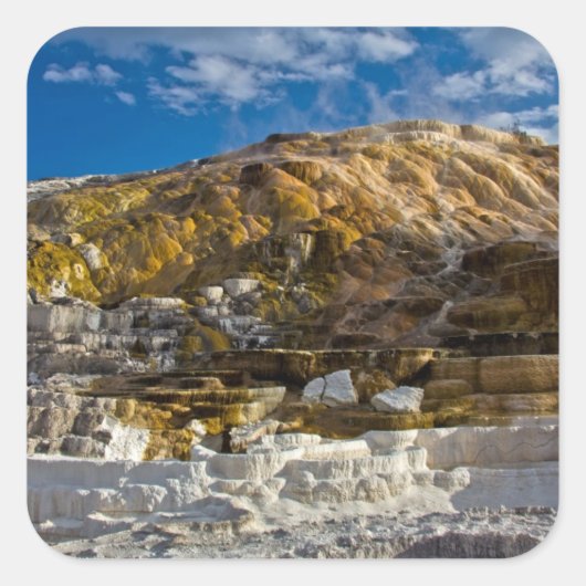 Mammoth Hot Spring Quadratischer Aufkleber (Vorderseite)