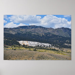Mammoth Hot Springs Panorama, Yellowstone, Wyoming Poster