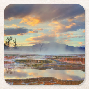 Mammoth Hot Springs Rechteckiger Pappuntersetzer