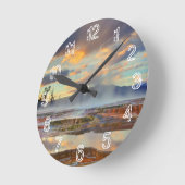 Mammoth Hot Springs Runde Wanduhr (Winkel)