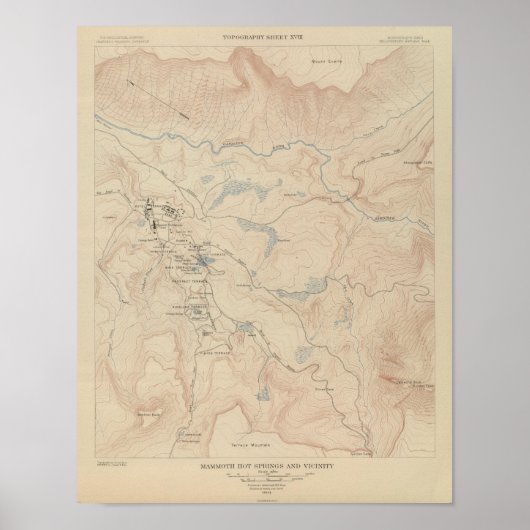 Mammoth Hot Springs und Vicinity Poster (Vorne)