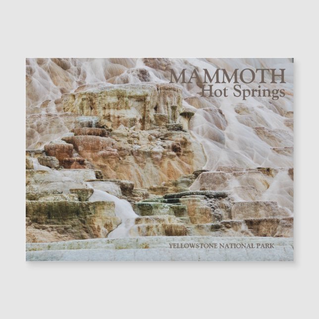 Mammoth Hot Springs Yellowstone Nationalpark Magnetkarte (Vorderseite)