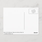 Mammoth Hot Springs, Yellowstone Nationalpark, Wy Postkarte (Rückseite)