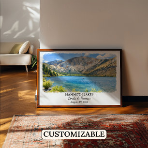Mammoth Lakes California Poster, Wasserfarbe, Cust Poster