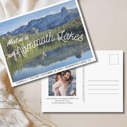 Mammoth Lakes Wedding Save the Date Postcard Postkarte