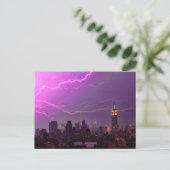 Mammoth Lightning Strike Over Midtown NYC Skyline Postkarte (Stehend Vorderseite)