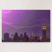 Mammoth Lightning Strike Over Midtown NYC Skyline Puzzle (Horizontal)