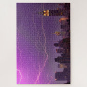Mammoth Lightning Strike Over Midtown NYC Skyline Puzzle (Vertikal)