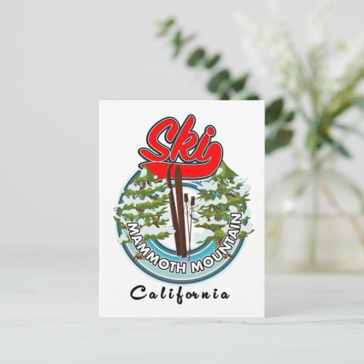 Mammoth Mountain California Logo Postkarte (Stehend Vorderseite)