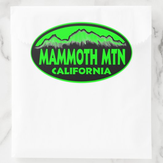 Mammoth Mountain California Oval Aufkleber (Tasche)