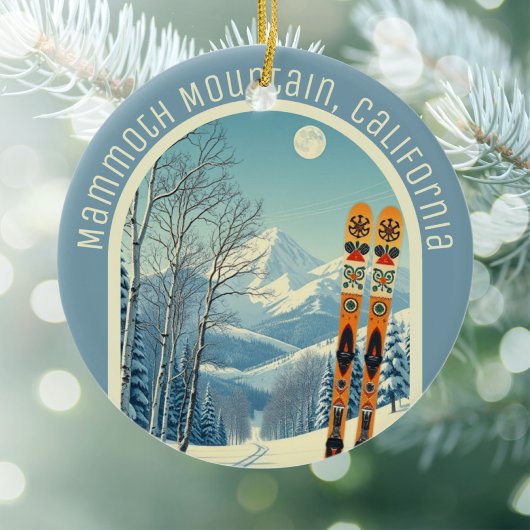 Mammoth Mountain California ski souvenir  Keramik Ornament