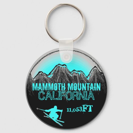 Mammoth Mountain California ski teal keychain Schlüsselanhänger (Vorderseite)