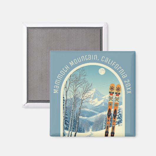 Mammoth Mountain California Skigebiet Souvenir Magnet (Vorderseite/Rückseite)