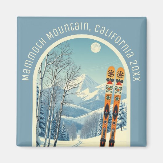 Mammoth Mountain California Skigebiet Souvenir Magnet (Vorne)