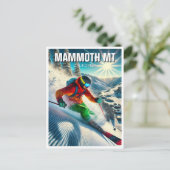 Mammoth Mountain California Skiing Skier Postkarte (Stehend Vorderseite)