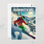 Mammoth Mountain California Skiing Skier Postkarte (Vorne/Hinten)