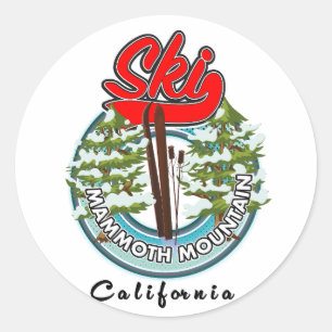 Mammoth Mountain California-Skilogo Runder Aufkleber
