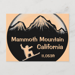 Mammoth Mountain California Snowboard Art Postcard Postkarte