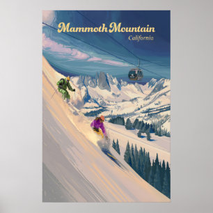 Mammoth Mountain Kalifornien Skigebiet Reise Poster