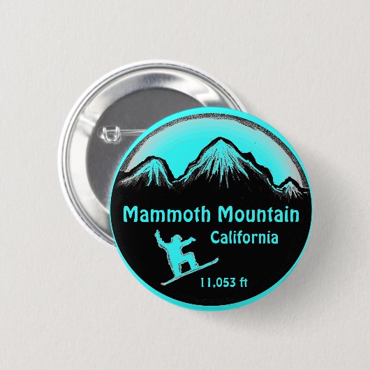 Mammoth Mountain Kalifornien Snowboard-Kunstknopf Button (Vorne & Hinten)