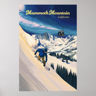 Mammoth Mountain Snowboarden Reiseplakat Poster