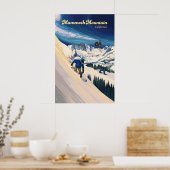 Mammoth Mountain Snowboarden Reiseplakat Poster (Küche)