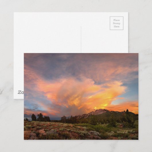 Mammoth Mountain Sunset vom Minaret Summit Postkarte (Vorne/Hinten)